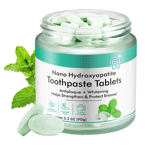 Hydroxyapatite Toothpaste Tablets – Natural Peppermint, Fluoride Free, Travel Friendly – image 2