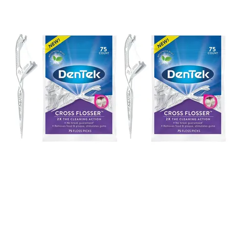 DenTek Cross Flosser Plaque Control Floss Picks – 75 Count (6 Pack) – image 2