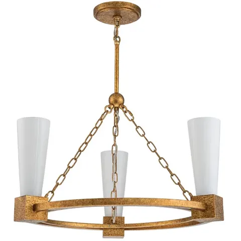 Elstead Lighting LED Kroonluchter | 3X E27 Max 40W | Distressed Gold – afbeelding 2
