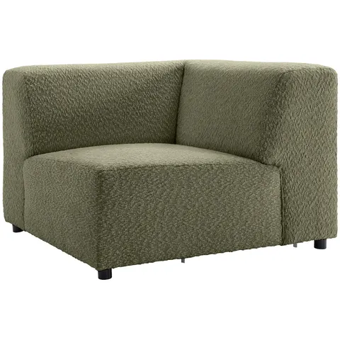 Vente-unique Fauteuil d'angle en tissu chenille vert TORISO – image 2