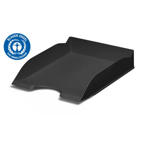 Durable Plastic Stackable Letter Tray Document File A4+ Black Black – image 2