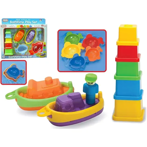 Bathtime Play Set – Nesting Cups, Boats, Sailors & Fish Bath Toy Set – image 2