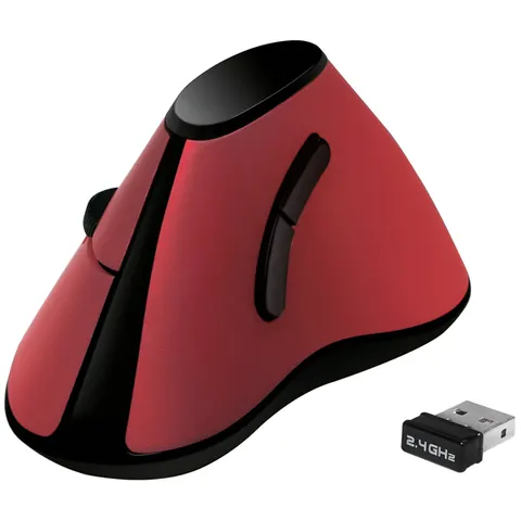LOGILINK Ergonomic-Maus ID0159, Funk, vertical, rot – Bild 3