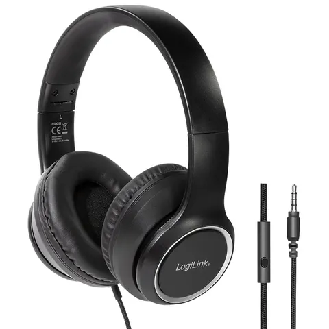 LogiLink Stereo Headset High Quality, mit Mikrofon, schwarz – Bild 2
