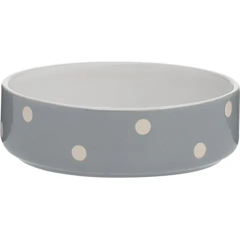 Hunde- oder Katzennapf Polka Dot gepunktet 13 cm, grau – Bild 2