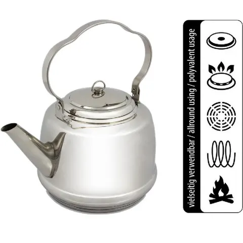 Petromax Teakettle TK2 3L, bollitore, argento – Silver 3L – immagine 2