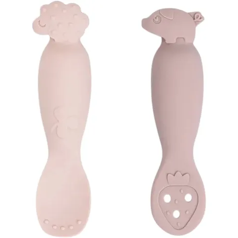 Done By Deer Tiny Farm Oefen Lepel Set - Powder – afbeelding 2