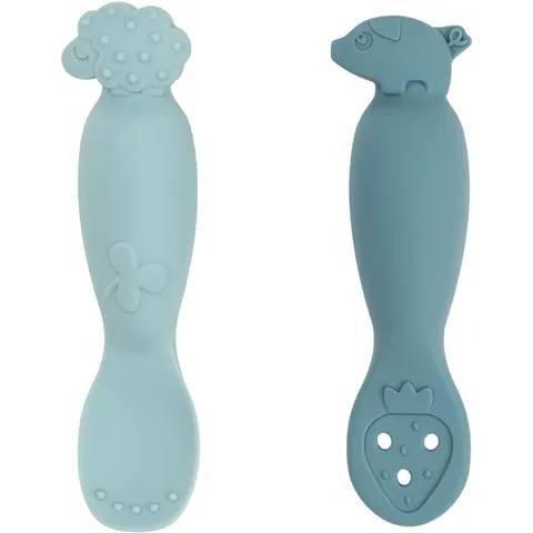 Done By Deer Tiny Farm Oefen Lepel Set - Blue – afbeelding 2