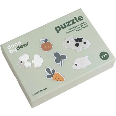 Done by Deer Puzzel Tiny Farm First Jigsaw Puzzel Set – afbeelding 2