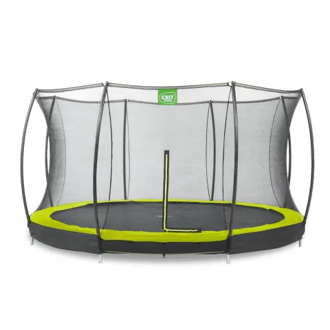 Trampoline enterré EXIT Silhouette D366cm avec filet de sécurité vert – image 2