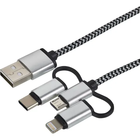 cartrend Daten- & Ladekabel 3in1, Lightning/Micro-USB/USB-C – Bild 2