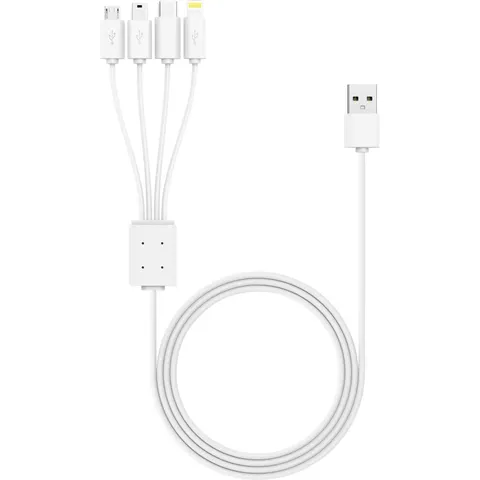 4-in-1 USB-Ladekabel 1,5 m – weiß – Bild 3