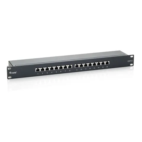 Equip 16-Port Cat.6 Shielded Patch Panel. Black – image 2