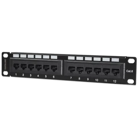 Intellinet Patch Panel. Cat6. 10". UTP. 1U. 12-Port. Black – image 2