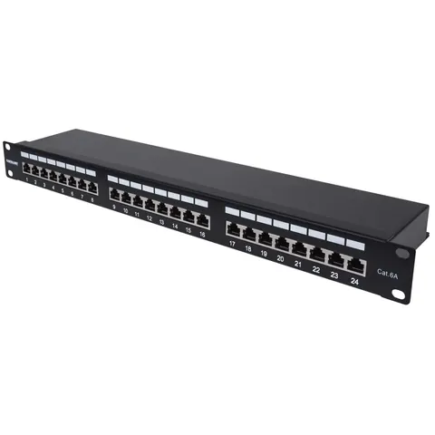 Intellinet Patch Panel. Cat6a. FTP. 24-Port. 1U. Shielded. 90° Top-Ent – image 2