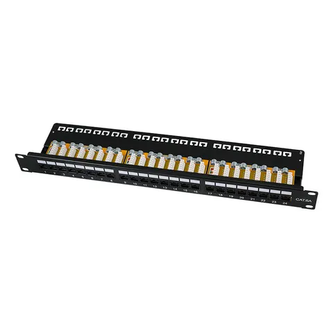 LogiLink Cat.6A Patch Panel 24-Port UTP. 90° LSA termination – image 2