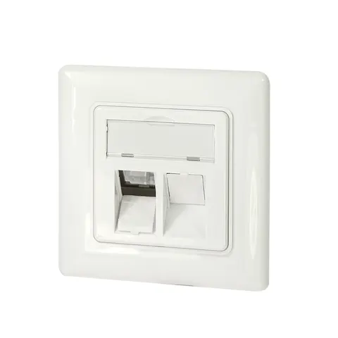 LogiLink Keystone Faceplate for 2 modules. German type. pure white – image 2
