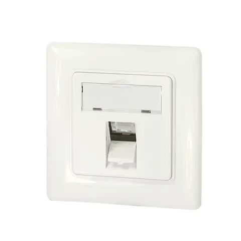 LogiLink Keystone Faceplate for 1 module. German type. pure white – image 2