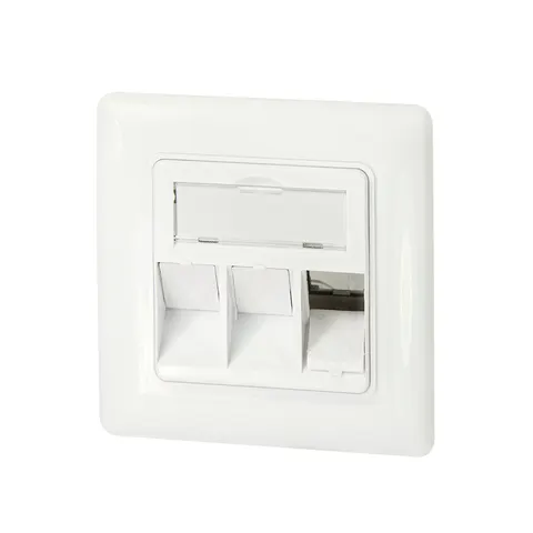 LogiLink Keystone Faceplate for 3 modules. German type. pure white – image 2