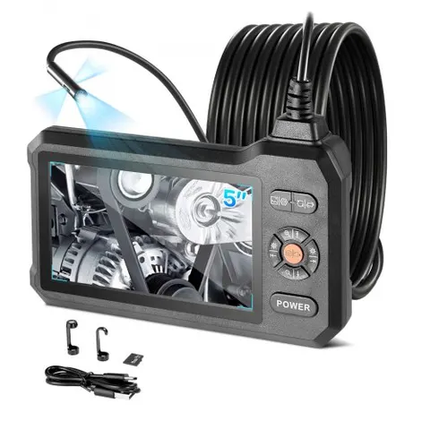 VEVOR Caméra Endoscopique Endoscope Triple Objectif Éclairage IPS HD 5 pouces – image 2