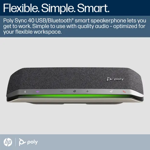 HP Poly Sync 40+ Microsoft Teams Certified USB-A USB-C Speakerphone +B – image 2