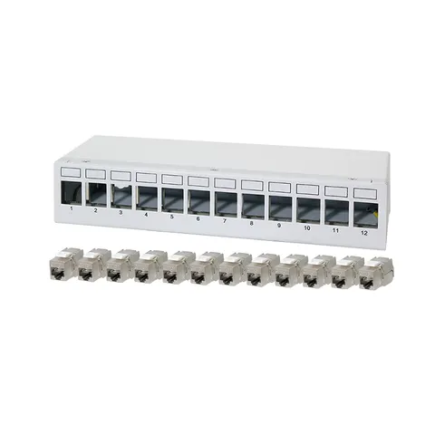 LogiLink Patch panel 12 port with 12 Cat.6A Keystone modules – image 2