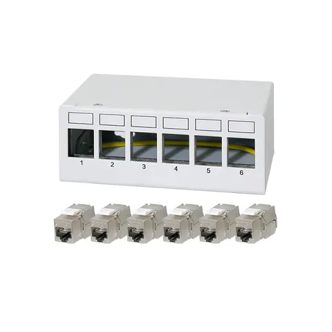 LogiLink Patch panel 6 port with 6 Cat.6A Keystone modules – image 2