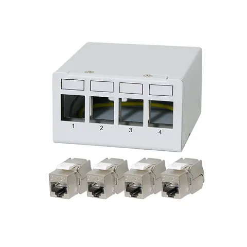 LogiLink Patch panel 4 port with 4 Cat.6A Keystone modules – image 2