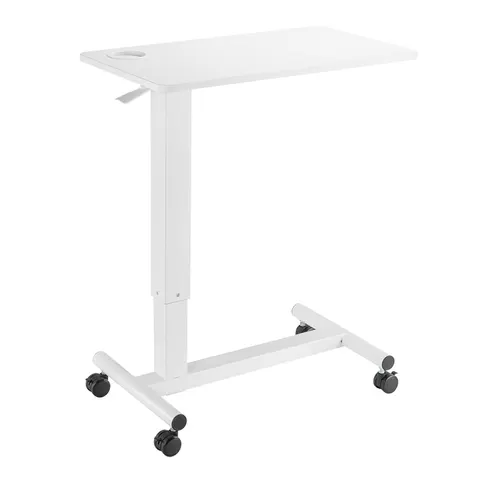 LogiLink Hight adjustable overbed table. gas spring. white – image 2