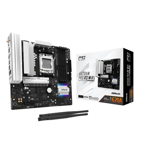 Asrock A620AM Pro RS WiFi AMD A620A Socket AM5 micro ATX – image 2