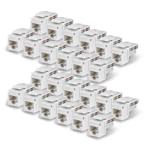 StarTech.com Cat6 Keystone Jack. 24-Pack RJ45 Ethernet Keystone Jacks. – C6KEY110WHE24PK – image 2