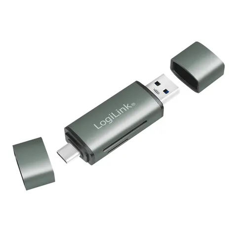 LogiLink USB 3.0 Cardreader. USB-A / USB-C. SD/ microSD. aluminum – image 2