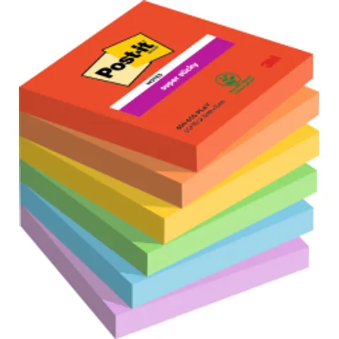 Post-It Post it Super Sticky Notes Playful Colours 76x76mm 90 Sheets – image 2