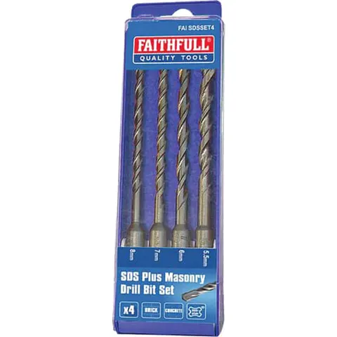 Faithfull 4 Piece SDS Plus Drill Bit Set – image 3
