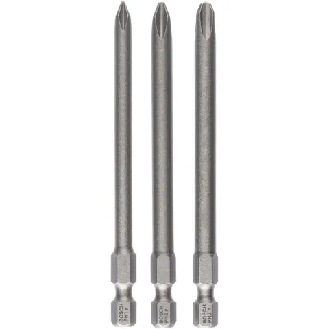 Bosch 3 Piece 89mm Long Phillips Screwdriver Bit Set – image 2
