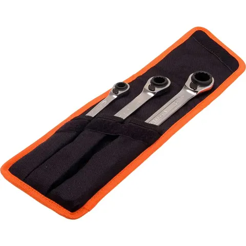 Bahco S4RM/3T 3 Piece Reversible Ratchet Ring Spanner Set – image 2