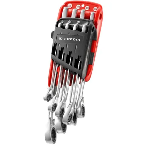 Facom 467 8 Piece Ratchet Combination Spanner Set Imperial – image 2