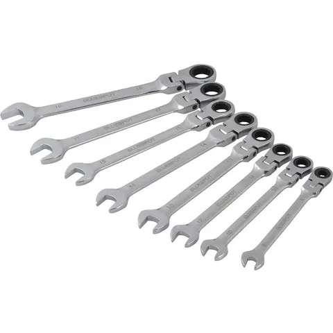 BlueSpot 8 Piece Flexible Ratchet Spanner Set Metric – image 3