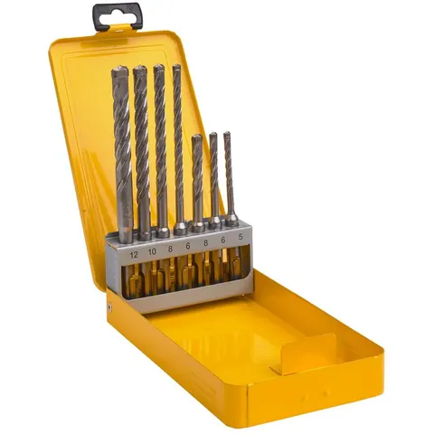 DeWalt Elite 7 Piece SDS Plus 4 Cutter Masonry Drill Bit Set – image 3