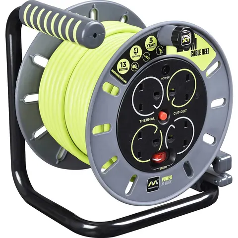 Masterplug Pro-XT 4 Socket 25m Open Cable Reel – image 3