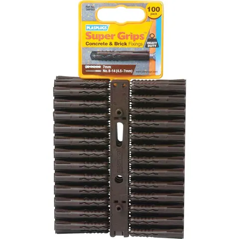Plasplugs Supergrip Fixings - Brown - 100 Pack – image 4