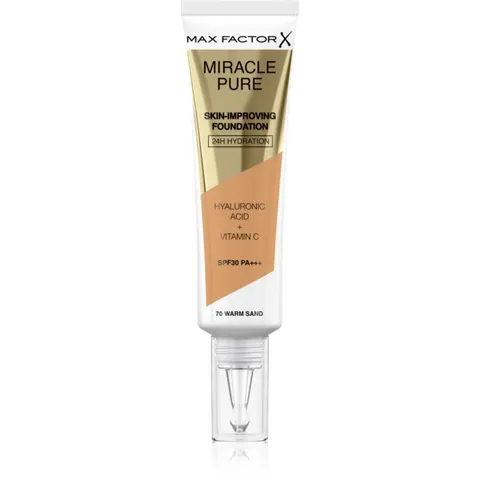 Max Factor Miracle Pure Skin Improving Foundation 70 Warm Sand – Medium – zdjęcie 2