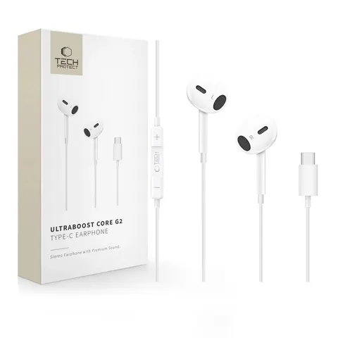 Słuchawki Tech-Protect Ultraboost Core G2 Usb-c białe – zdjęcie 3