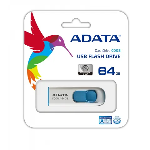 Adata C008 64 Gb Usb 2.0 Biały/Niebieski – zdjęcie 2