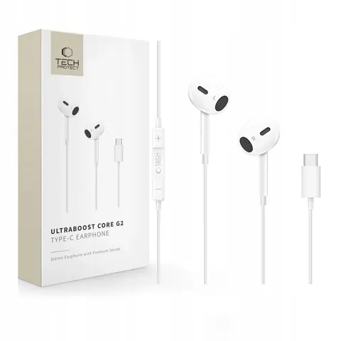 Słuchawki Tech-Protect Ultraboost Core G2 Usb-c białe – zdjęcie 4