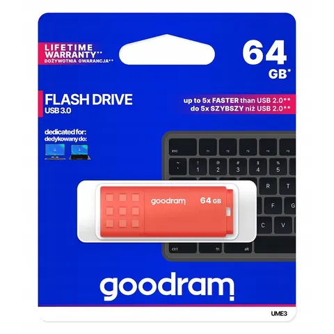 Goodram Flashdrive 64GB UME3 Usb 3.0 Orange – zdjęcie 2