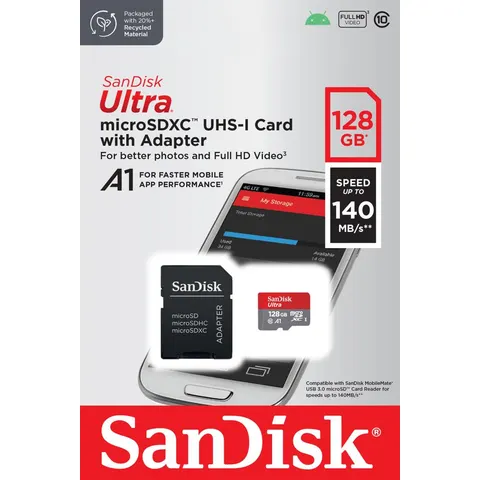 Sandisk Ultra microSDXC 128GB 140MB/s Sd Adapter – zdjęcie 2