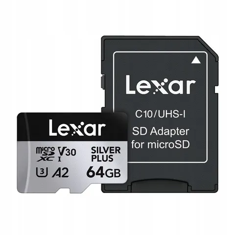 Karta pamięci Lexar High-Performance Silver Plus microSDXC 64GB adapter – zdjęcie 3