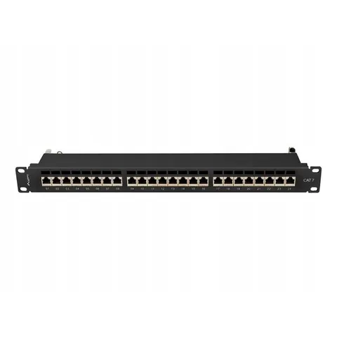 Lanberg Patchpanel 24 port 1U KAT7 Ek. PPS7-1024-B Czarny – zdjęcie 2