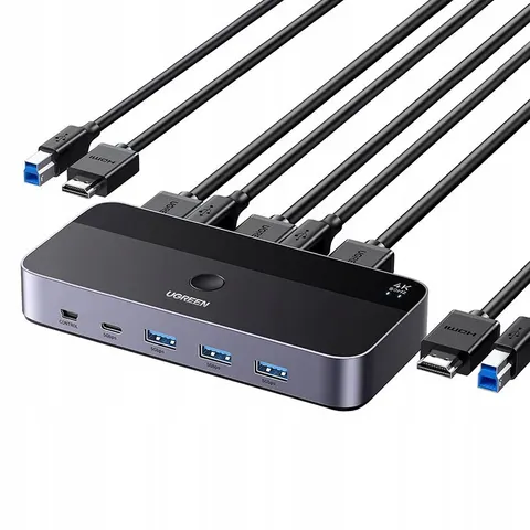 Przełącznik Kvm Ugreen Cm664 Hdmi Switch 2W1 Czarny – zdjęcie 3